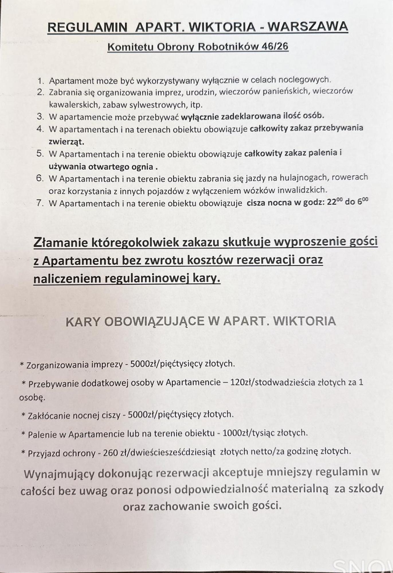 Apart Wiktoria Varsovia Habitación foto